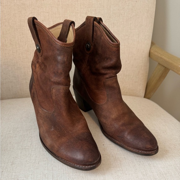 Frye Brown Leather Ankle Booties - Picture 6 of 7